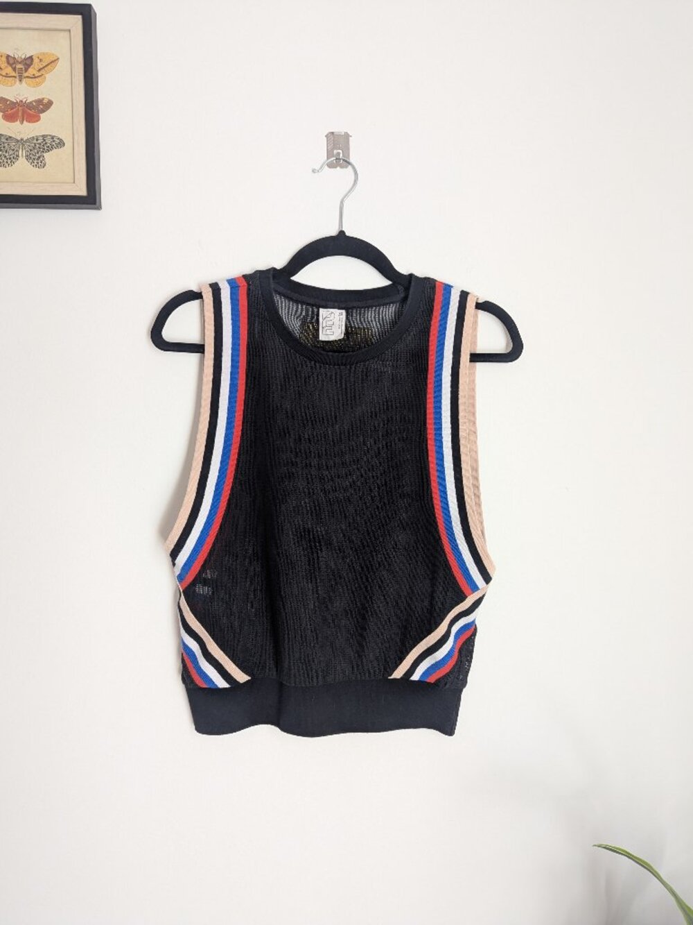 P.E Nation Mesh Tank Top Muscle Tee Black Women's Size XS